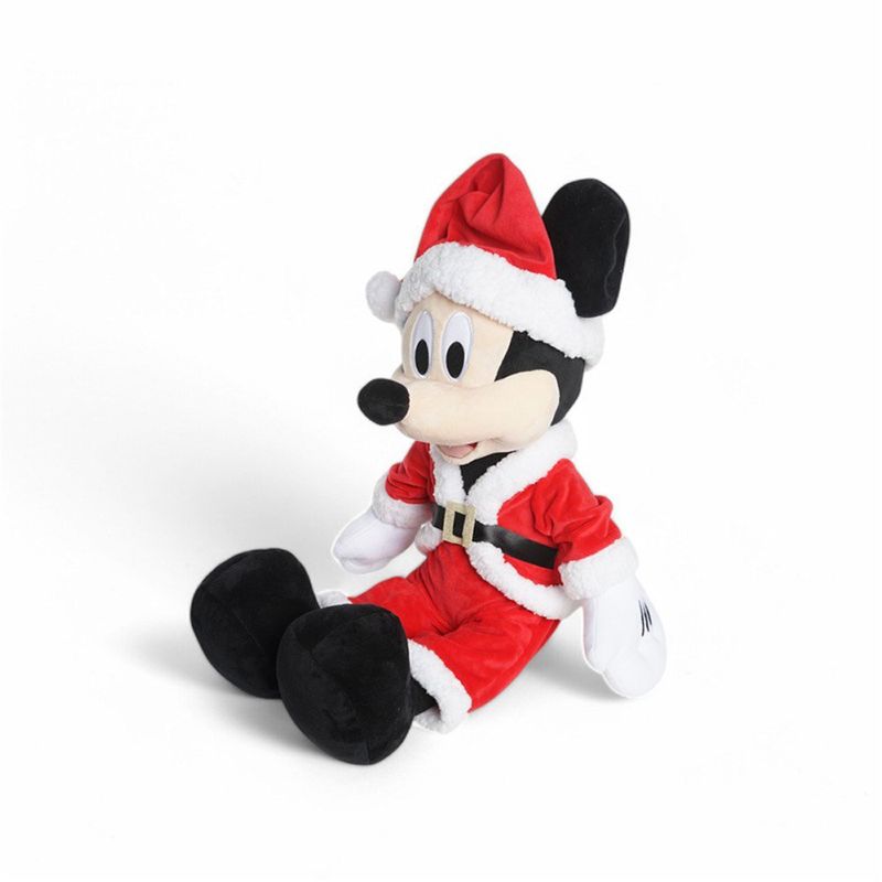 boneco mickey roupa noel pelúcia cromus 60cm vermelho e branco 1091778