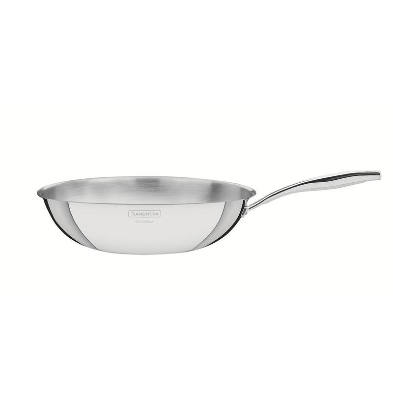 panela wok de aço inox tramontina grano com cabo (mp)