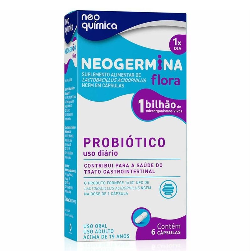 neogermina flora 1 bilhão 6 cápsulas neo quimica