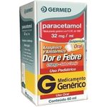 paracetamol 32mg/ml 60ml suspensão oral sabor cereja germed