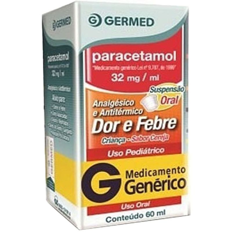 paracetamol 32mg/ml 60ml suspensão oral sabor cereja germed