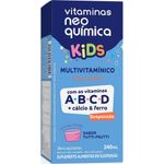 multivitamínico kids líquido 240ml suspensão sabor tutti-frutti neo química
