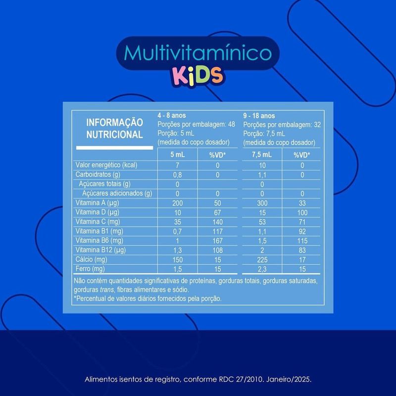 multivitamínico kids líquido 240ml suspensão sabor tutti-frutti neo química