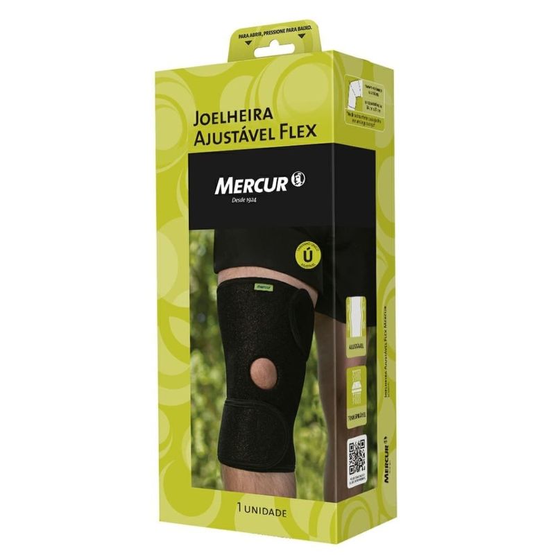 joelheira ajustável flex mercur tamanho único 1 unidade