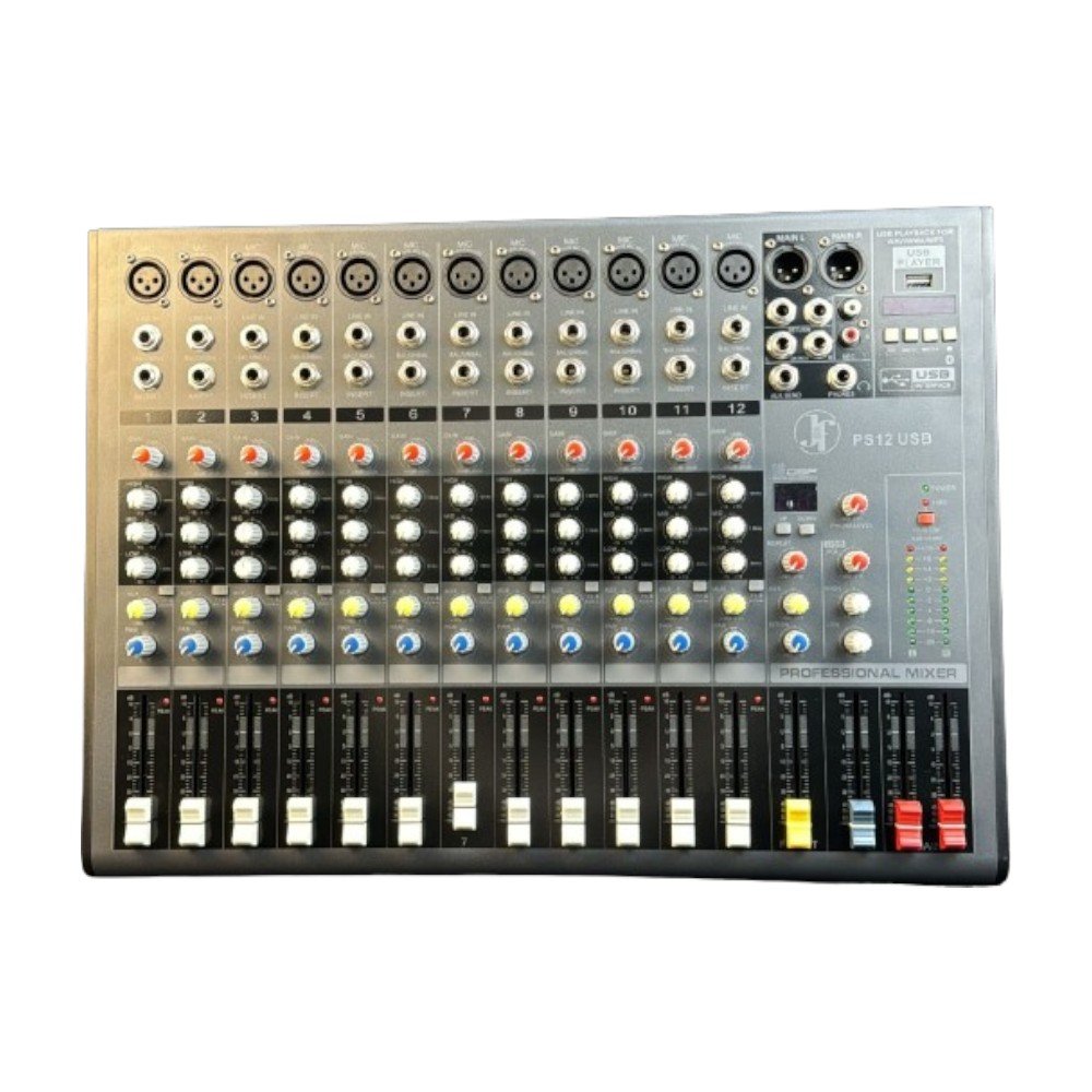 Mesa de Som 12 Canais USB J&F CH12USB PS12USB