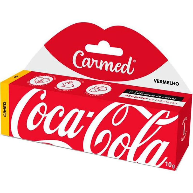 hidratante labial carmed coca cola vermelho 10g