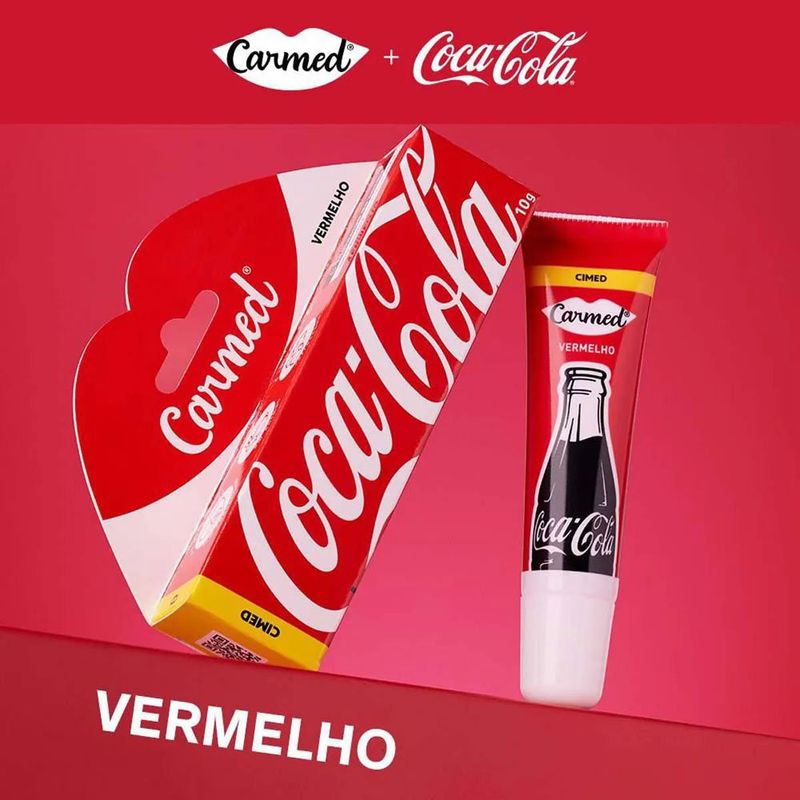 hidratante labial carmed coca cola vermelho 10g
