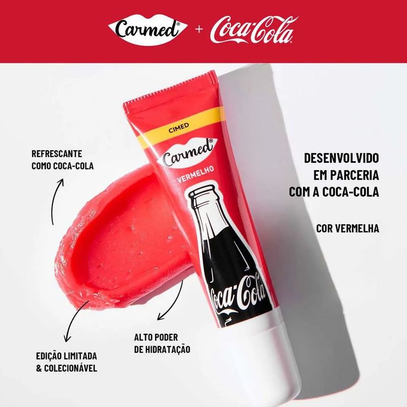 hidratante labial carmed coca cola vermelho 10g