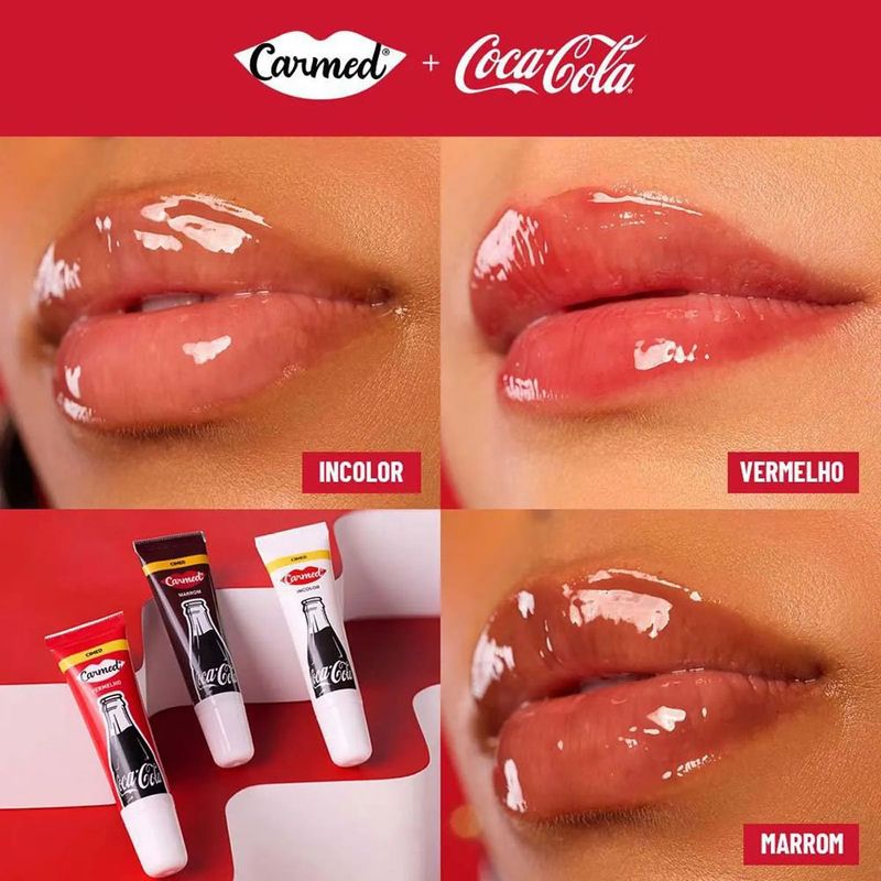 hidratante labial carmed coca cola vermelho 10g