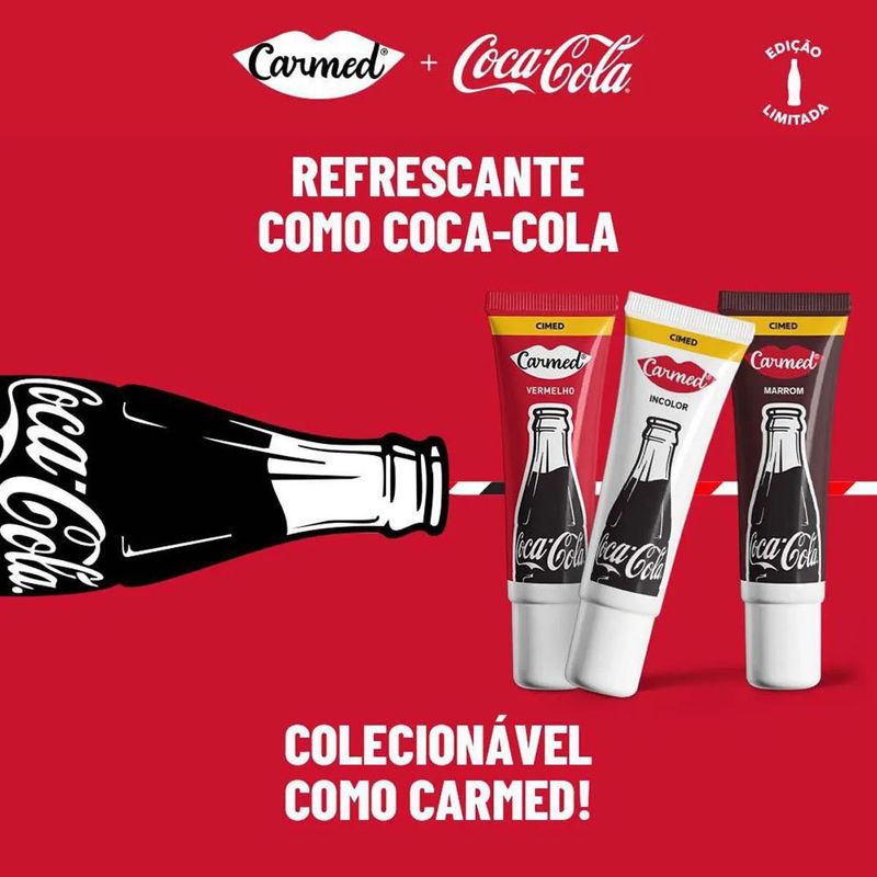 hidratante labial carmed coca cola vermelho 10g