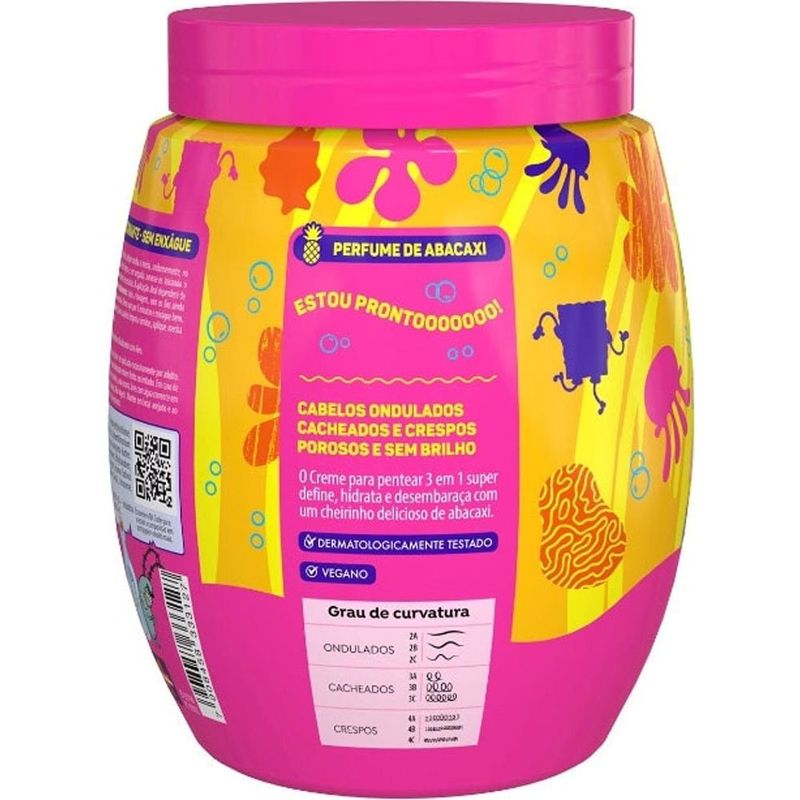 creme para pentear salon line sos cachos kids bob esponja 1kg