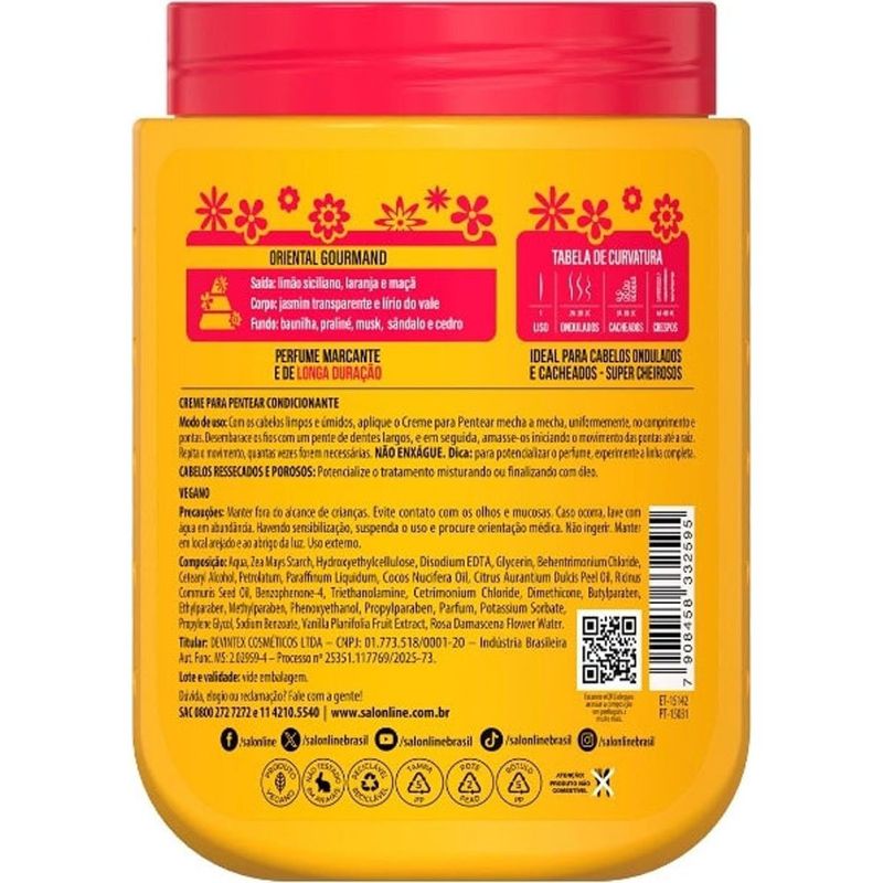 creme para pentear salon line xêrosa baunilha doce 800g