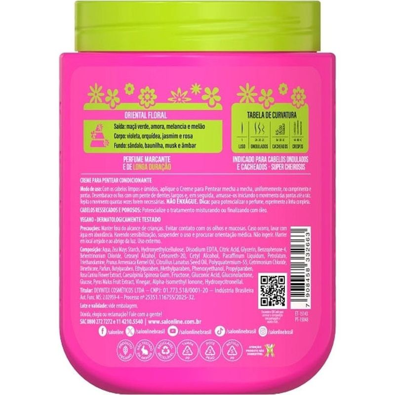 creme para pentear salon line xêrosa vibes pop 800g