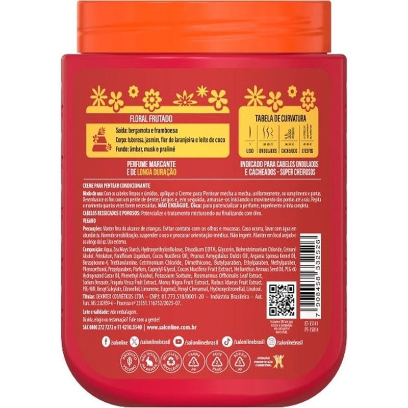 creme para pentear salon line xêrosa glamour chic 800g