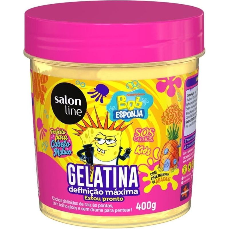 gelatina salon line s.o.s cachos kids bob esponja 400g