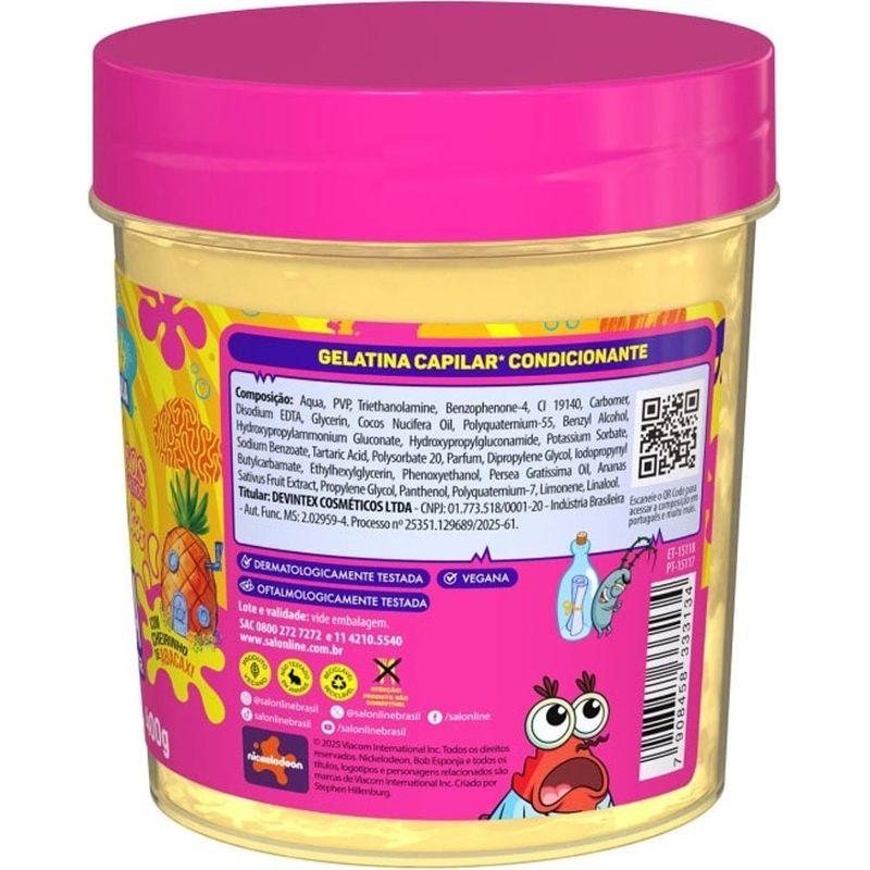 gelatina salon line s.o.s cachos kids bob esponja 400g