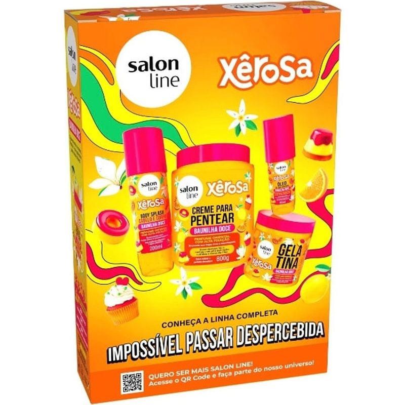 kit xêrosa baunilha doce salon line shampoo 300ml + condicionador 200ml