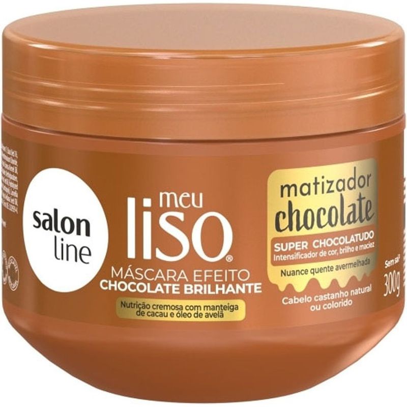 máscara matizador salon line meu liso chocolate 300g
