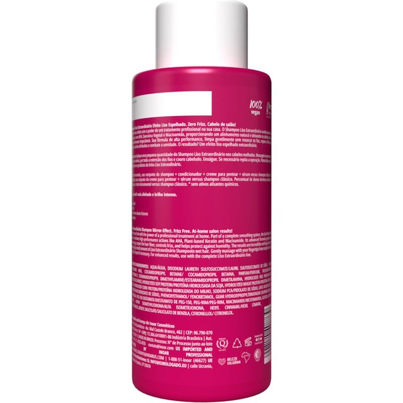 shampoo inoar liso extraordinário 500ml