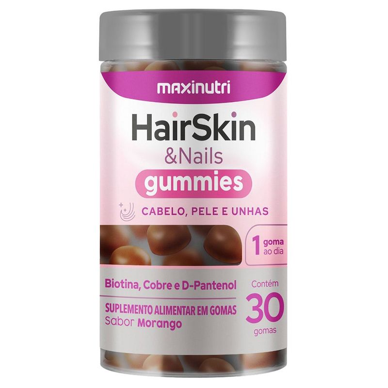 hair skin gummies cabelos pele e unhas 30 gomas maxnutri