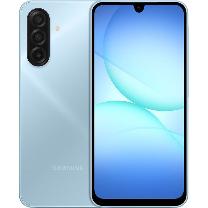 smartphone samsung galaxy a17 128gb azul tela 6.7" câmera 50mp 4gb ram