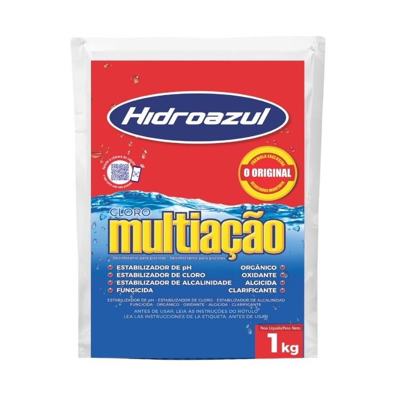 cloro multiação para piscina hidroazul 1kg (mp)