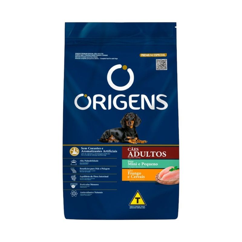 ração para cães adulto origens porte mini e pequeno frango e cereais 3kg (mp)