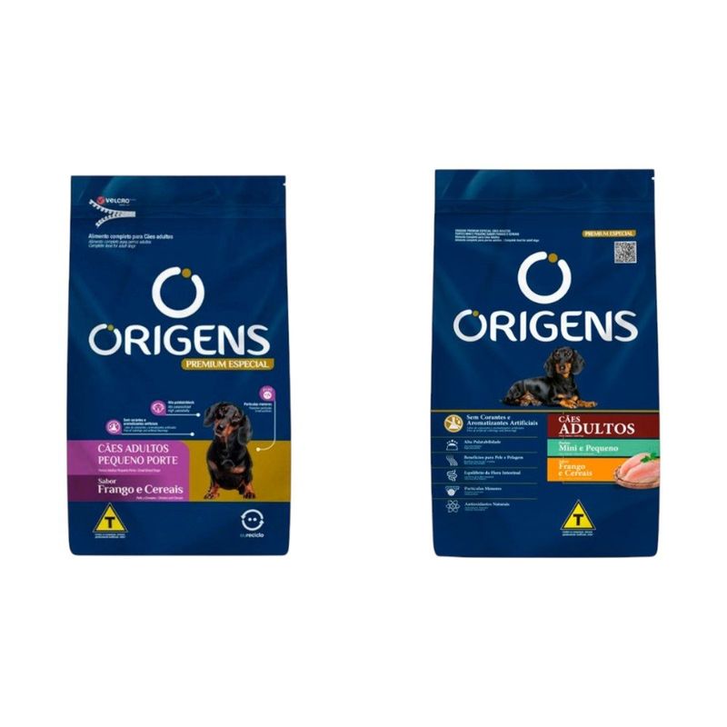 ração para cães adulto origens porte mini e pequeno frango e cereais 3kg (mp)