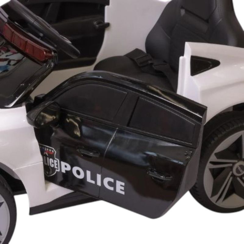carro elétrico infantil zippy toys audi polícia branco 12v (mp)