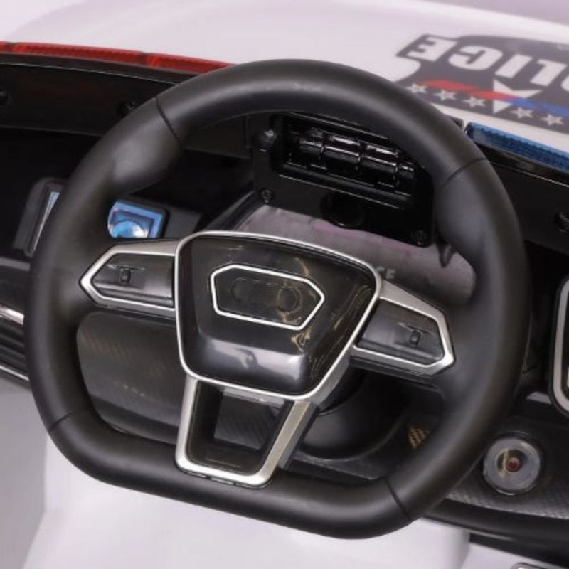 carro elétrico infantil zippy toys audi polícia branco 12v (mp)
