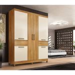 guarda-roupa 6 portas 2 gavetas baumon maués cinamomo e off white 62560