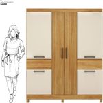 guarda-roupa 6 portas 2 gavetas baumon maués cinamomo e off white 62560