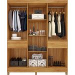 guarda-roupa 6 portas 2 gavetas baumon maués cinamomo e off white 62560