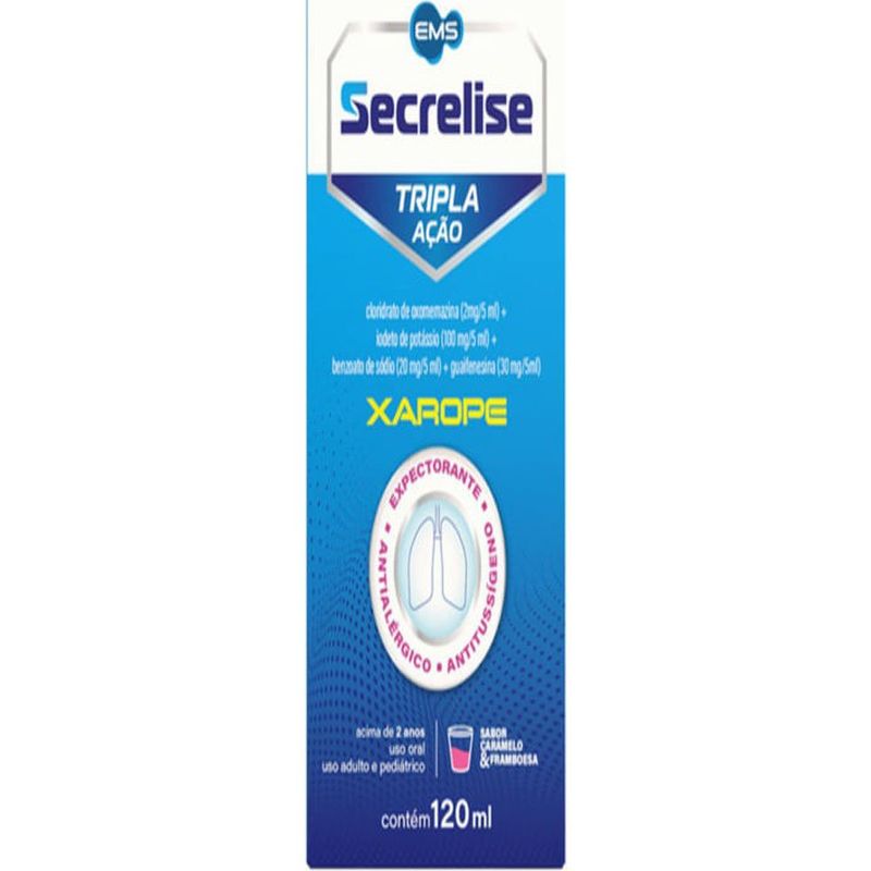 secrelise 120ml xarope sabor caramelo e framboesa