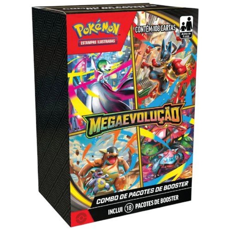 booster pokémon copag mega evolução 108 cartas 35665