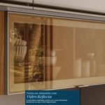 armário aéreo proença 2 portas com vidro reflecta 120cm nogueira d9212rf