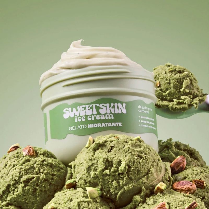 gelato hidratante corporal dailus sweet skin ice cream mousse de pistache 200ml
