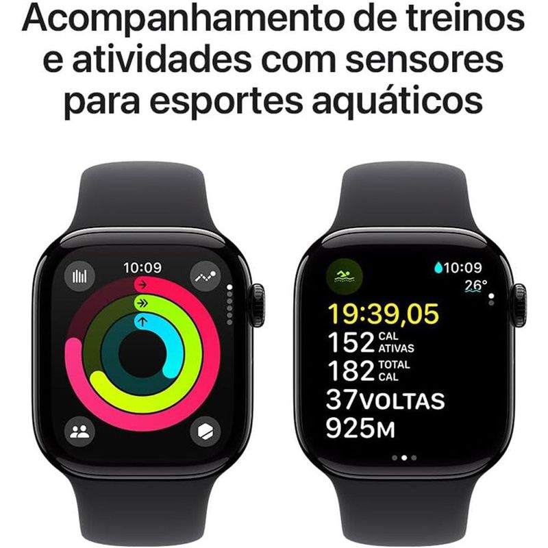 apple watch series 10 42mm pulseira esportiva preto a-bi