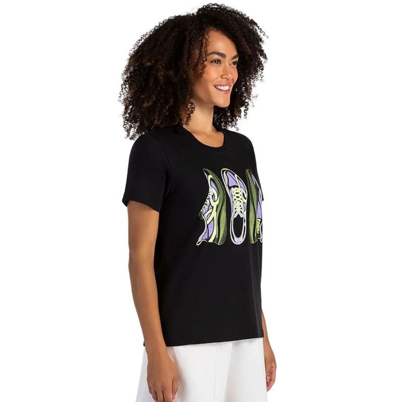 camiseta básica feminina g olympikus comfy corre preta (mp)