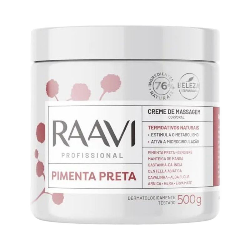 creme massagem raavi pimenta preta 500g (mp)
