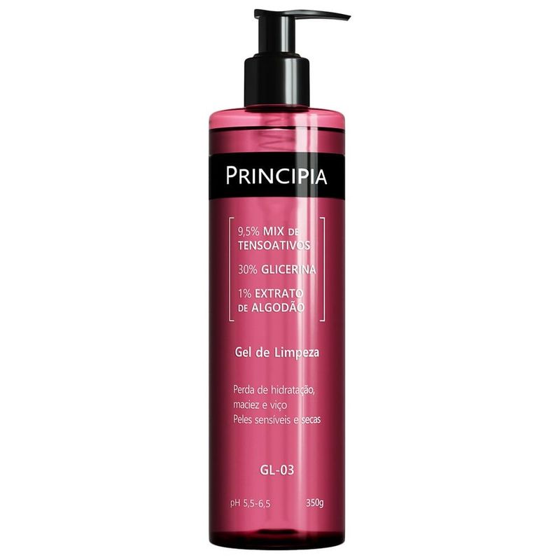 gel de limpeza principia skincare 9,5% tensoativos + 30% glicerina + 1% extrato de algodão gl-03 350ml