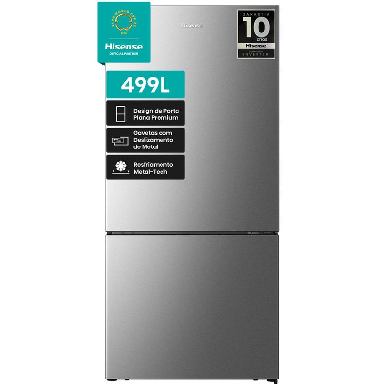 geladeira hisense inverse frost free 499 litros porta reversível 127v inox rb5p504nac31