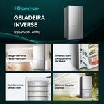 geladeira hisense inverse frost free 499 litros porta reversível 127v inox rb5p504nac31
