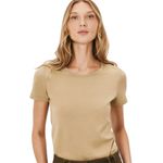 camiseta feminina hering slim world 100% algodão marrom p (mp)