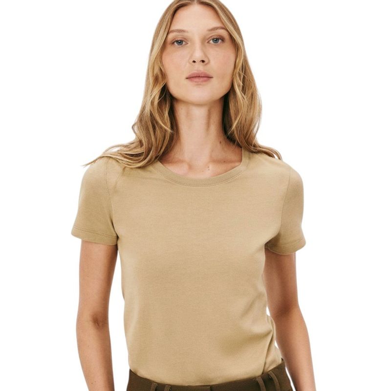 camiseta feminina hering slim world 100% algodão marrom p (mp)