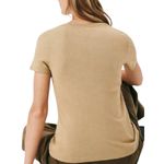 camiseta feminina hering slim world 100% algodão marrom p (mp)