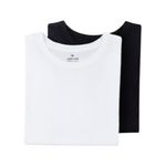 kit 2 camisetas básicas femininas hering 100% algodão branco e preto m (mp)