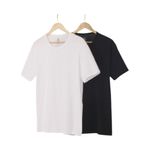 kit 2 camisetas básicas femininas hering 100% algodão branco e preto m (mp)