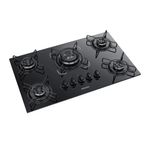 cooktop 5 bocas itatiaia essencial tripla chama com vidro temperado preto bivolt (mp)