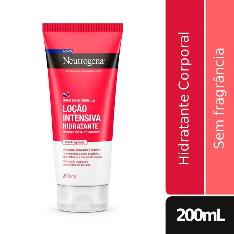 hidratante corporal neutrogena norwegian formula loção intensiva sem fragrância 200ml